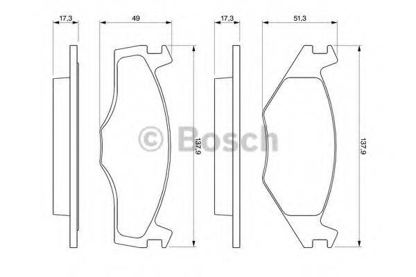 BOSCH 0986461106 Комплект гальмівних колодок, дискове гальмо