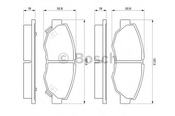 BOSCH 0986461124 Комплект гальмівних колодок, дискове гальмо