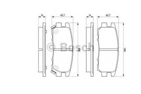 BOSCH 0986461768 Комплект гальмівних колодок, дискове гальмо