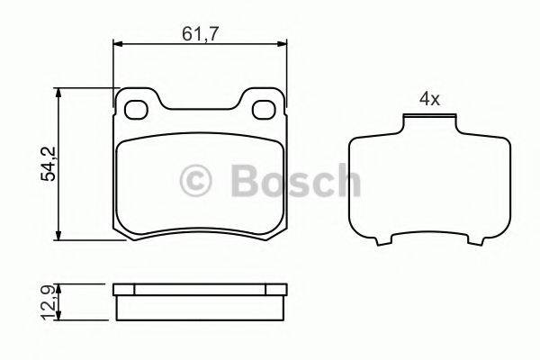 BOSCH 0986466874 Комплект гальмівних колодок, дискове гальмо