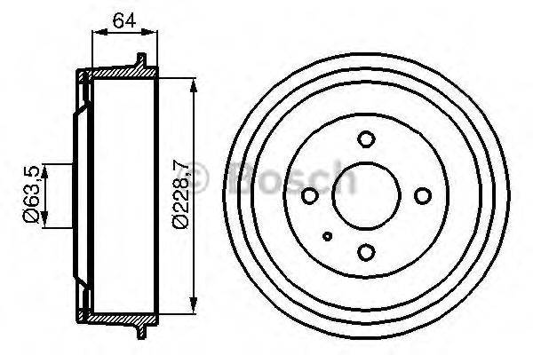 BOSCH 0986477012 Гальмівний барабан