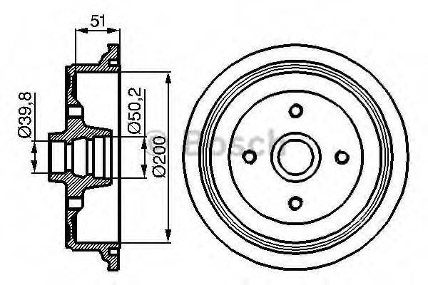 BOSCH 0986477016 Гальмівний барабан