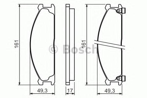 BOSCH 0986493480 Комплект гальмівних колодок, дискове гальмо