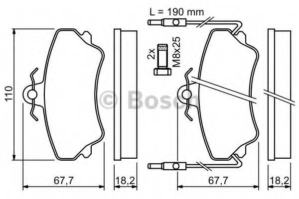 BOSCH 0986494056 Комплект гальмівних колодок, дискове гальмо