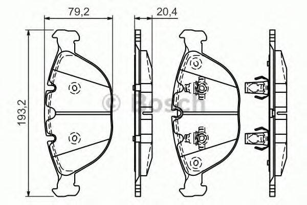 BOSCH 0986494217 Комплект гальмівних колодок, дискове гальмо