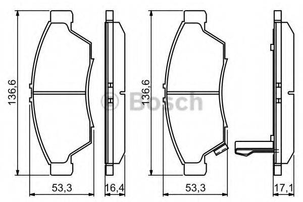 BOSCH 0986494238 Комплект гальмівних колодок, дискове гальмо