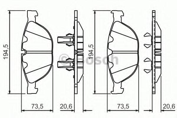 BOSCH 0986494349 Комплект гальмівних колодок, дискове гальмо