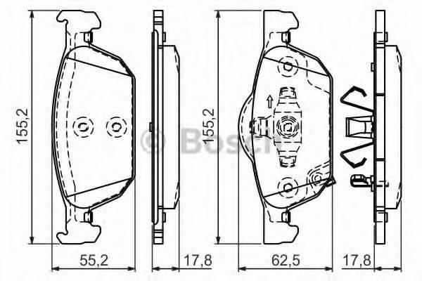 BOSCH 0986494383 Комплект гальмівних колодок, дискове гальмо