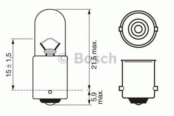 BOSCH 1987302207 Лампа розжарювання, ліхтар покажчика повороту; Лампа розжарювання; ліхтар освітлення номерного знака; Лампа розжарювання, задній гаражний вогонь; Лампа розжарювання, освітлення салону; Лампа розжарювання, вогні стоянки / габаритні ліхтарі; Лампа розжарювання, габаритний вогонь