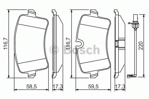 BOSCH 0986494488 Комплект гальмівних колодок, дискове гальмо