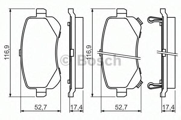 BOSCH 0986494496 Комплект гальмівних колодок, дискове гальмо