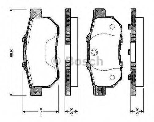 BOSCH 0986TB2121 Комплект гальмівних колодок, дискове гальмо