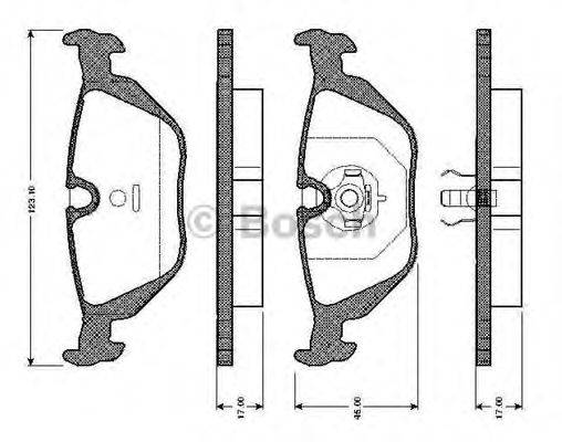 BOSCH 0986TB2146 Комплект гальмівних колодок, дискове гальмо