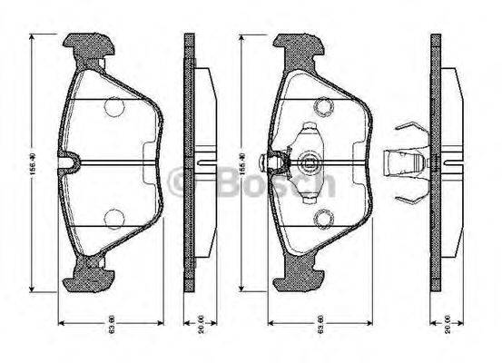 BOSCH 0986TB2153 Комплект гальмівних колодок, дискове гальмо