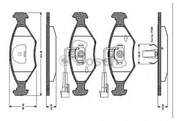 BOSCH 0986TB2156 Комплект гальмівних колодок, дискове гальмо