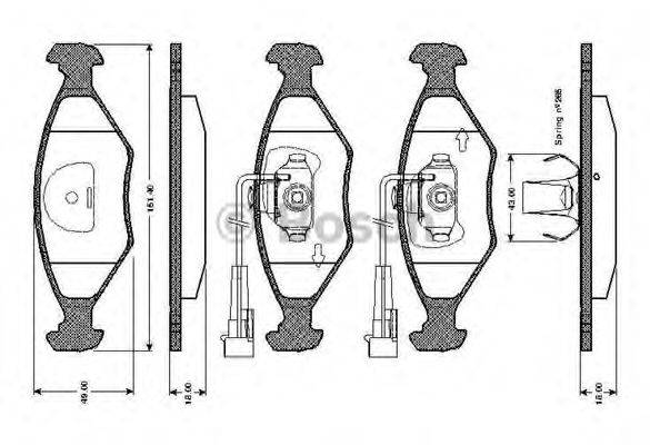 BOSCH 0986TB2157 Комплект гальмівних колодок, дискове гальмо