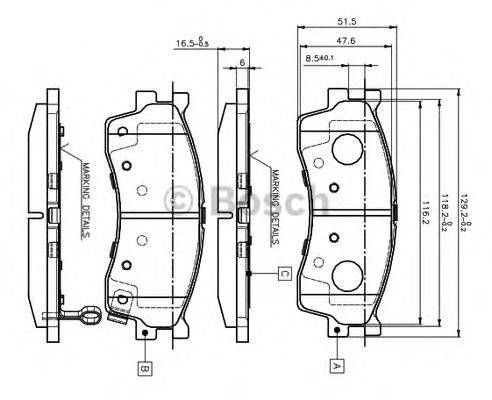 BOSCH 0986TB2229 Комплект гальмівних колодок, дискове гальмо