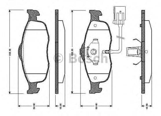 BOSCH 0986TB2241 Комплект гальмівних колодок, дискове гальмо