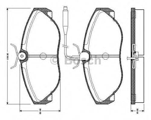 BOSCH 0986TB2261 Комплект гальмівних колодок, дискове гальмо