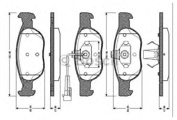 BOSCH 0986TB2285 Комплект гальмівних колодок, дискове гальмо