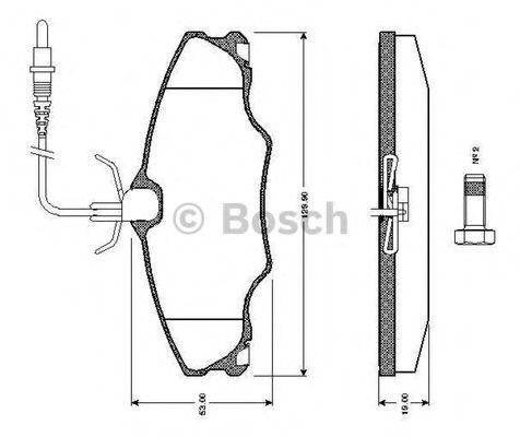 BOSCH 0986TB2296 Комплект гальмівних колодок, дискове гальмо