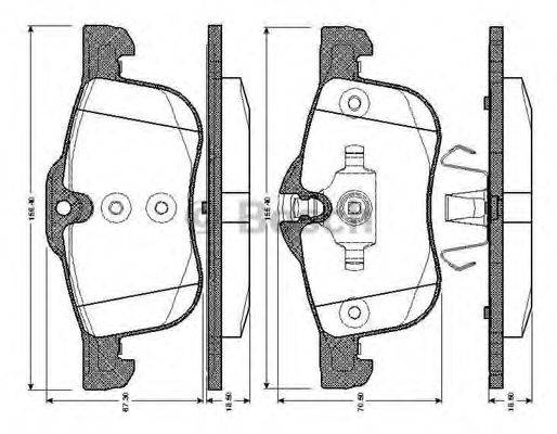 BOSCH 0986TB2355 Комплект гальмівних колодок, дискове гальмо