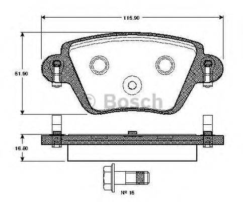 BOSCH 0986TB2383 Комплект гальмівних колодок, дискове гальмо