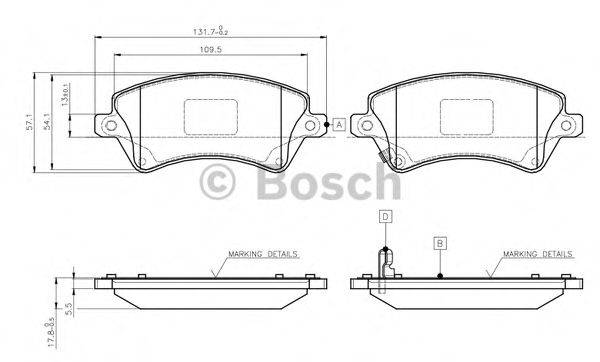 BOSCH 0986TB2397 Комплект гальмівних колодок, дискове гальмо