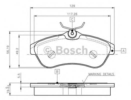 BOSCH 0986TB2419 Комплект гальмівних колодок, дискове гальмо