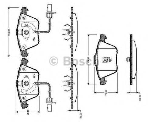 BOSCH 0986TB2436 Комплект гальмівних колодок, дискове гальмо