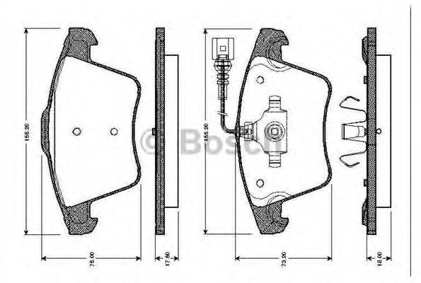 BOSCH 0986TB2462 Комплект гальмівних колодок, дискове гальмо