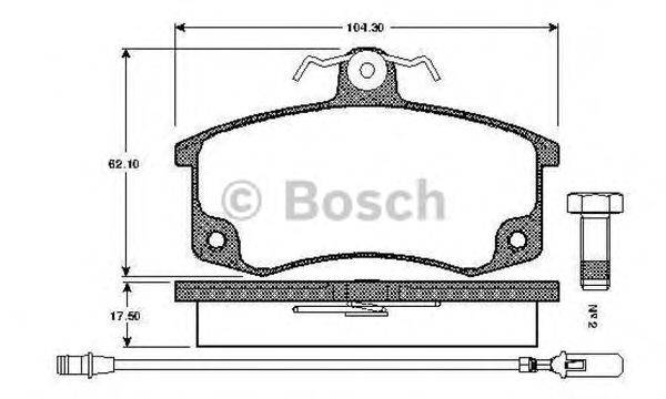 BOSCH 0986TB2567 Комплект гальмівних колодок, дискове гальмо