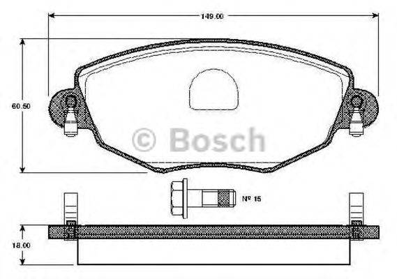 BOSCH 0986TB2819 Комплект гальмівних колодок, дискове гальмо