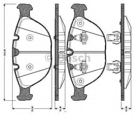 BOSCH 0986TB2846 Комплект гальмівних колодок, дискове гальмо