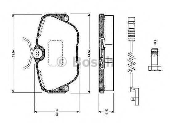 BOSCH 0986TB2015 Комплект гальмівних колодок, дискове гальмо