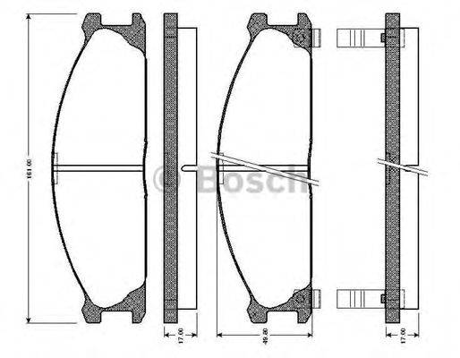 BOSCH 0986TB2123 Комплект гальмівних колодок, дискове гальмо