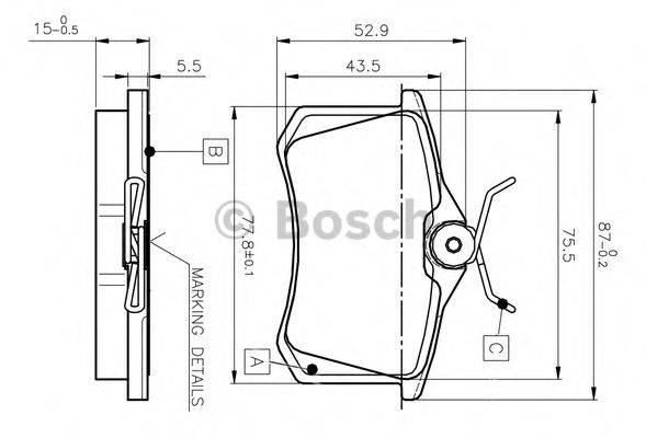 BOSCH 0986TB2140 Комплект гальмівних колодок, дискове гальмо