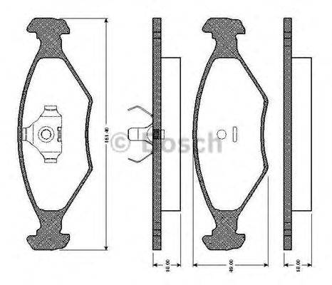 BOSCH 0986TB2155 Комплект гальмівних колодок, дискове гальмо