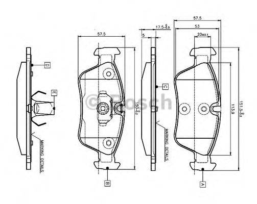 BOSCH 0986TB2209 Комплект гальмівних колодок, дискове гальмо