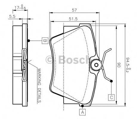 BOSCH 0986TB2290 Комплект гальмівних колодок, дискове гальмо