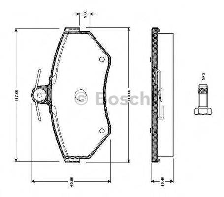 BOSCH 0986TB2311 Комплект гальмівних колодок, дискове гальмо