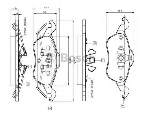 BOSCH 0986TB2338 Комплект гальмівних колодок, дискове гальмо