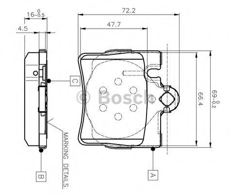 BOSCH 0986TB2378 Комплект гальмівних колодок, дискове гальмо