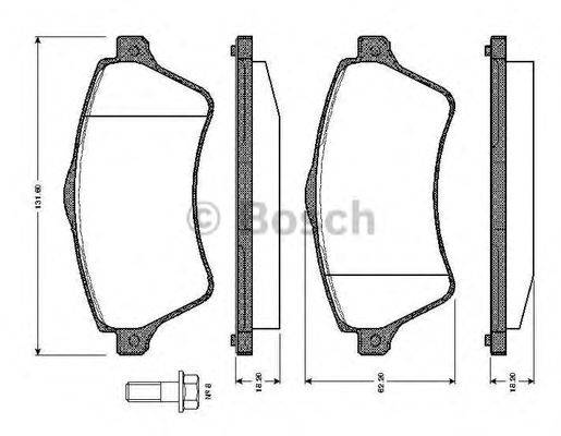 BOSCH 0986TB2396 Комплект гальмівних колодок, дискове гальмо