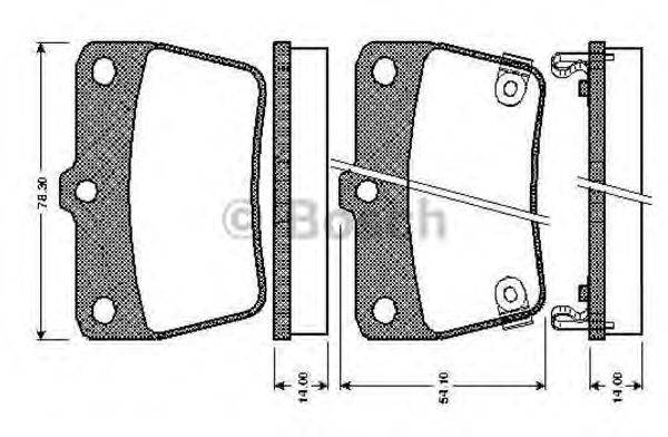 BOSCH 0986TB2406 Комплект гальмівних колодок, дискове гальмо