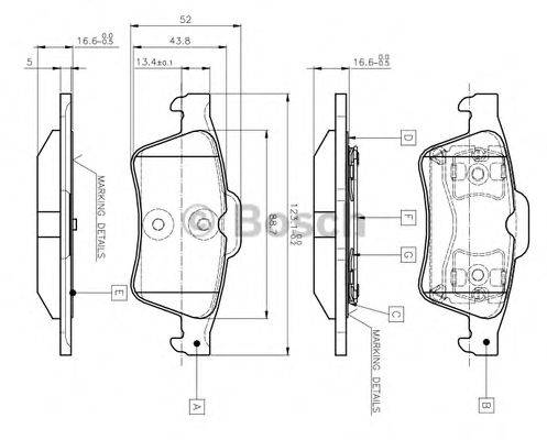 BOSCH 0986TB2410 Комплект гальмівних колодок, дискове гальмо