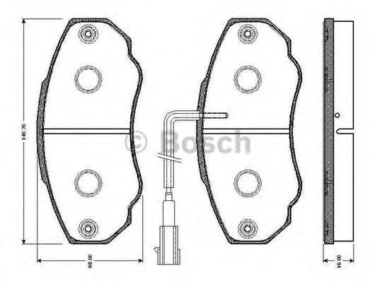 BOSCH 0986TB2432 Комплект гальмівних колодок, дискове гальмо