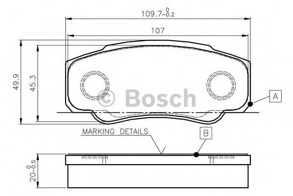 BOSCH 0986TB2433 Комплект гальмівних колодок, дискове гальмо