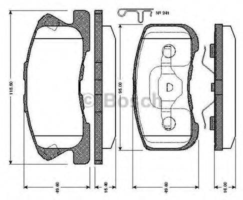 BOSCH 0986TB2794 Комплект гальмівних колодок, дискове гальмо