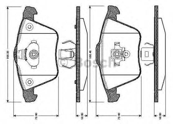 BOSCH 0986TB2850 Комплект гальмівних колодок, дискове гальмо